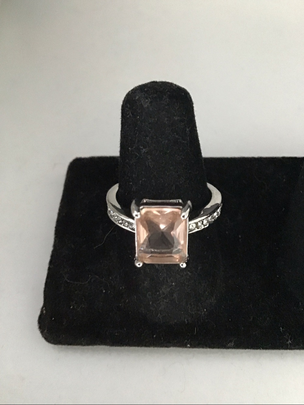 Glamorous Cushion/Emerald Cut Crystal Cocktail Ring